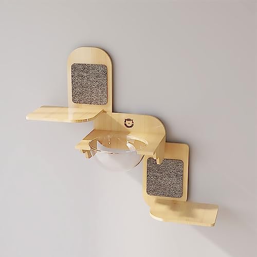 Katzengehege aus Naturholz for Wände mit Sisal-Kratzbaum for Schlafen, Spielen und Klettern der Katze(Set3) von YKMYXZ