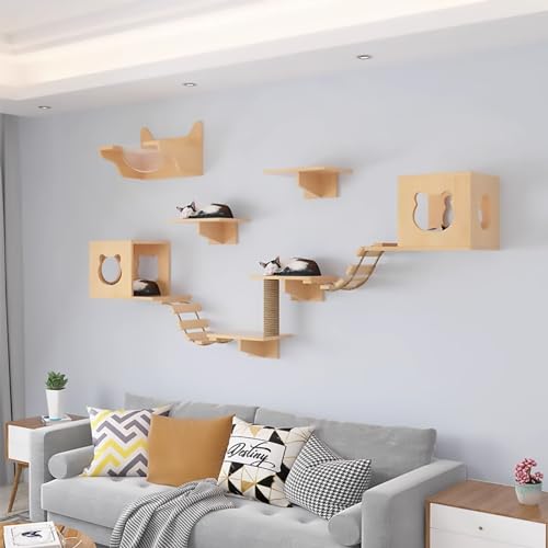 Katzenklettergerüst, Katzenwandregal und -treppe, Verschiedene Kombinationen wie Raumkapseln(Style3) von YKMYXZ