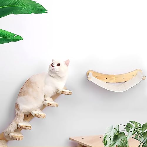 Katzenwandmöbel, Katzenwandregal und Katzenstange DIY Wandmontierte Katzenregale, Wandhängematte, Stufen, Wandtreppe, Wandstange(Style1) von YKMYXZ