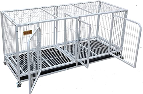 Pet's Home, Hundekäfig – robuste Hundebox, stabile Haustierhütte aus Metall, reißfestes Vierkantrohr mit 4 feststellbaren Rädern und abnehmbarem Tablett for große Hunde, 95 * 65* Pet's Home, Hundekäfig – robuste Hundebox, stabile Haustierhütte aus Metall, reißfestes Vierkantrohr mit 4 feststellbaren Rädern und abnehmbarem Tablett for große Hunde, 95 * 65* von YKMYXZ