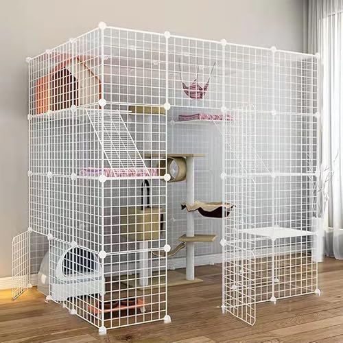 Pet's Home， Katzengehege, Hundekäfige for kleine Hunde im Innenbereich, Haustier-Laufstall for Katzen, Abnehmbarer extra großer Katzenlaufstall, Kleintierkäfig mit Türen(147 * 111 * 146cmA) von YKMYXZ