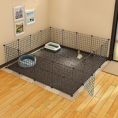 Pet's Home, Kleintiergehege, Katzenkäfige, Hundekäfige for drinnen und draußen, DIY-Haustierzaun aus Metall, for Welpen, Kaninchen, Kätzchen, Hamster, Meerschweinchen, Schildkröten, Igel(144X144X46CMB Pet's Home, Kleintiergehege, Katzenkäfige, Hundekäfige for drinnen und draußen, DIY-Haustierzaun aus Metall, for Welpen, Kaninchen, Kätzchen, Hamster, Meerschweinchen, Schildkröten, Igel(144X144X46CMB von YKMYXZ