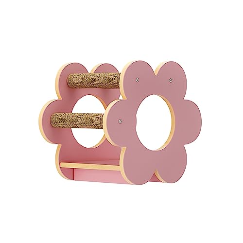 Wandmontiertes Katzenklettergerüst in Blumenform, Katzenregale und Sitzstangen for Wände, Katzenhaus, Sisalpfostenleiter und Katzentreppen(Large Flower cat Nest) von YKMYXZ