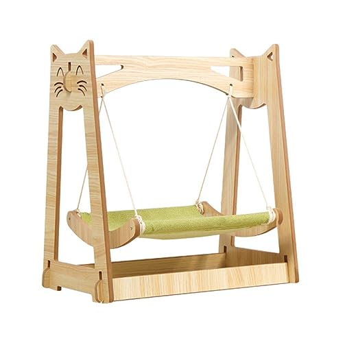 YKMYXZ Katzenregale， Holz-Schaukelbett for Katzen, Katzenhängematte mit Stütze, for kleine bis mittelgroße oder Hunde von YKMYXZ