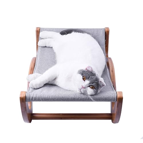 YKMYXZ Katzenregale， Katzenbett aus Holz mit 3 Matten, Hängematte for Katzen und Hunde im Innenbereich for Frühling, Sommer, Herbst Winter von YKMYXZ