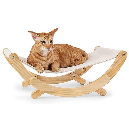 YKMYXZ Katzenregale， Katzenhängematte aus Holz for den Innenbereich, erhöhtes Haustiermöbel, geeignet for Kätzchen, Welpen, Kaninchen, Häschen und Kleintiere(Gray 1) von YKMYXZ