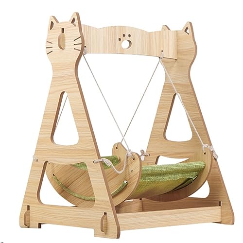 YKMYXZ Katzenregale, Katzenhängematte in Cartoon-Form, ausgefallener Schaukelstuhl aus Massivholz, 2-in-1-Stuhl und Hängematten, Katzenmöbel-Geschenk for Katzenhunde YKMYXZ Katzenregale, Katzenhängematte in Cartoon-Form, ausgefallener Schaukelstuhl aus Massivholz, 2-in-1-Stuhl und Hängematten, Katzenmöbel-Geschenk for Katzenhunde von YKMYXZ