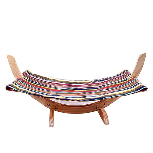 YKMYXZ Katzenregale， Katzenschaukelstuhl-Hängematte aus Holz, bequemes Haustierbett, geeignet for Kätzchen, Welpen, Kaninchen, Häschen und Kleintiere(B) von YKMYXZ