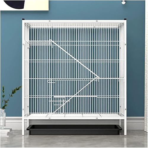 YKMYXZ Vogelkäfige Große Edelstahl Metall Vogelkäfig Quadratisches Vogelhaus Einfacher Indoor Vogelhausträger(White L) von YKMYXZ