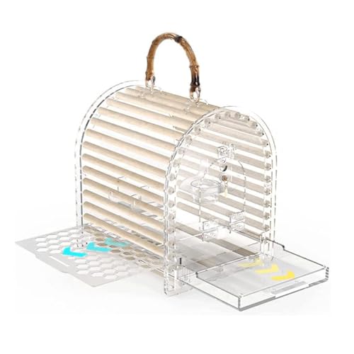 YKMYXZ Vogelkäfige Tragbare Tragbarer Reisevogelkäfig Acryl Klares Vogelhaus Einfache Einzigartige Vogelträger(Clear Large) von YKMYXZ