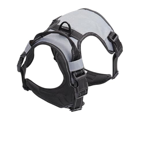 Haustiergeschirr, Anti-Ausbruch-Hundeleine, reflektierendes Brustgeschirr für mittelgroße und große Hunde zum Gassi-Training-Gray||XL Haustiergeschirr, Anti-Ausbruch-Hundeleine, reflektierendes Brustgeschirr für mittelgroße und große Hunde zum Gassi-Training-Gray||XL von YKSEND