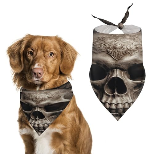 Premium-Haustier-Schal, Leder, Rosen-Totenkopf-Druck, weich und atmungsaktiv, Dreieckstuch für Hunde und Katzen, perfekt für den täglichen Gebrauch oder besondere Anlässe Premium-Haustier-Schal, Leder, Rosen-Totenkopf-Druck, weich und atmungsaktiv, Dreieckstuch für Hunde und Katzen, perfekt für den täglichen Gebrauch oder besondere Anlässe von YKUDBN