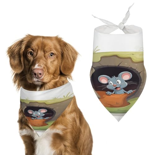 Premium-Haustier-Schal, Motiv: Maus im Loch, weich, atmungsaktiv, Dreieckstuch für Hunde und Katzen, perfekt für den täglichen Gebrauch oder besondere Anlässe Premium-Haustier-Schal, Motiv: Maus im Loch, weich, atmungsaktiv, Dreieckstuch für Hunde und Katzen, perfekt für den täglichen Gebrauch oder besondere Anlässe von YKUDBN