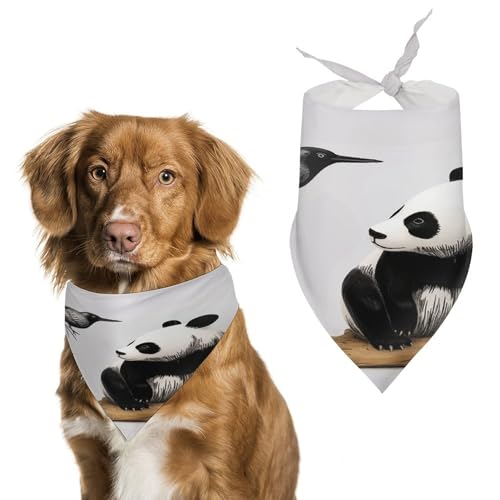 Premium-Haustier-Schal, Vogel-Zedern-Panda-Druck, weich und atmungsaktiv, Dreieckstuch für Hunde und Katzen, perfekt für den täglichen Gebrauch oder besondere Anlässe Premium-Haustier-Schal, Vogel-Zedern-Panda-Druck, weich und atmungsaktiv, Dreieckstuch für Hunde und Katzen, perfekt für den täglichen Gebrauch oder besondere Anlässe von YKUDBN