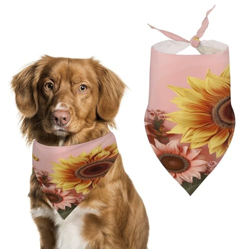 Premium-Haustier-Schal, große Sonnenblume auf Hintergrund, weich und atmungsaktiv, Dreieckstuch für Hunde und Katzen, perfekt für den täglichen Gebrauch oder besondere Anlässe Premium-Haustier-Schal, große Sonnenblume auf Hintergrund, weich und atmungsaktiv, Dreieckstuch für Hunde und Katzen, perfekt für den täglichen Gebrauch oder besondere Anlässe von YKUDBN