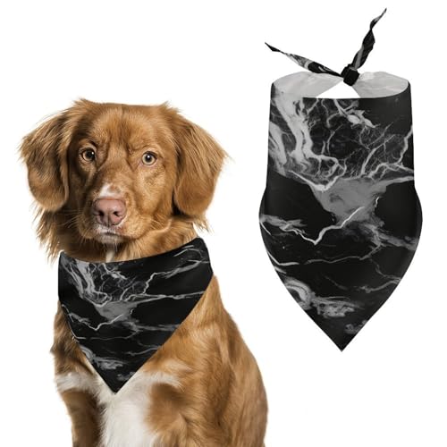 Premium-Haustier-Schal, schwarz-weißer Marmor-Druck, weiches und atmungsaktives Dreieckstuch für Hunde und Katzen, perfekt für den täglichen Gebrauch oder besondere Anlässe Premium-Haustier-Schal, schwarz-weißer Marmor-Druck, weiches und atmungsaktives Dreieckstuch für Hunde und Katzen, perfekt für den täglichen Gebrauch oder besondere Anlässe von YKUDBN