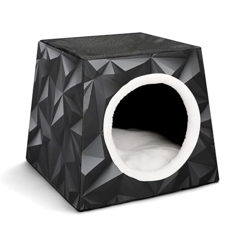 YKUDBN Cozy Capsule Pet Nest for Small Cats and Dogs, Black Geometric Print Portable Pet Nest Small Pet Nest Capsule Design Pet Nest Small Animal Nest YKUDBN Cozy Capsule Pet Nest for Small Cats and Dogs, Black Geometric Print Portable Pet Nest Small Pet Nest Capsule Design Pet Nest Small Animal Nest von YKUDBN