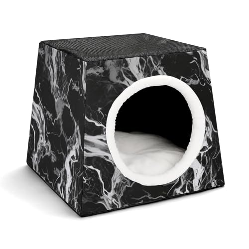 YKUDBN Cozy Capsule Pet Nest for Small Cats and Dogs, Black and White Marble Print Portable Pet Nest Small Pet Nest Capsule Design Pet Nest Small Animal Nest YKUDBN Cozy Capsule Pet Nest for Small Cats and Dogs, Black and White Marble Print Portable Pet Nest Small Pet Nest Capsule Design Pet Nest Small Animal Nest von YKUDBN