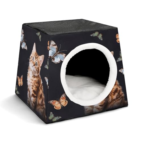YKUDBN Cozy Capsule Pet Nest for Small Cats and Dogs, Cat Butterfly Print Portable Pet Nest Small Pet Nest Capsule Design Pet Nest Small Animal Nest YKUDBN Cozy Capsule Pet Nest for Small Cats and Dogs, Cat Butterfly Print Portable Pet Nest Small Pet Nest Capsule Design Pet Nest Small Animal Nest von YKUDBN