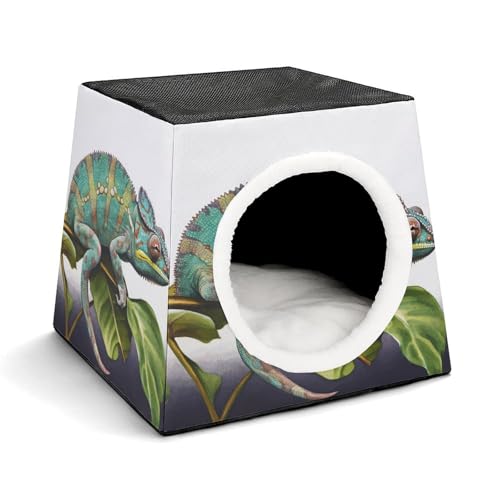 YKUDBN Cozy Capsule Pet Nest for Small Cats and Dogs, Chamäleon Print Portable Pet Nest Small Pet Nest Capsule Design Pet Nest Small Animal Nest YKUDBN Cozy Capsule Pet Nest for Small Cats and Dogs, Chamäleon Print Portable Pet Nest Small Pet Nest Capsule Design Pet Nest Small Animal Nest von YKUDBN