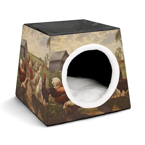 YKUDBN Cozy Capsule Pet Nest for Small Cats and Dogs, Chickens and Farm Print Portable Pet Nest Small Pet Nest Capsule Design Pet Nest Small Animal Nest YKUDBN Cozy Capsule Pet Nest for Small Cats and Dogs, Chickens and Farm Print Portable Pet Nest Small Pet Nest Capsule Design Pet Nest Small Animal Nest von YKUDBN