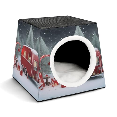 YKUDBN Cozy Capsule Pet Nest for Small Cats and Dogs, Christmas Red Camper Print Portable Pet Nest Small Pet Nest Capsule Design Pet Nest Small Animal Nest YKUDBN Cozy Capsule Pet Nest for Small Cats and Dogs, Christmas Red Camper Print Portable Pet Nest Small Pet Nest Capsule Design Pet Nest Small Animal Nest von YKUDBN