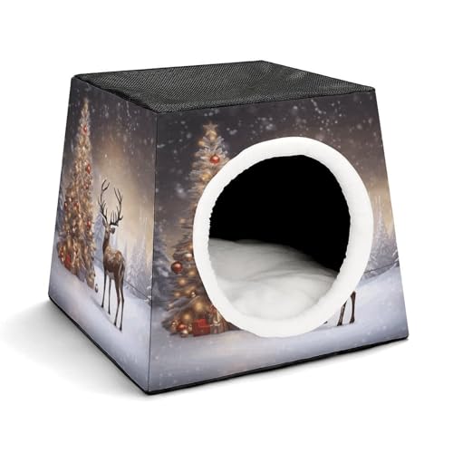 YKUDBN Cozy Capsule Pet Nest for Small Cats and Dogs, Christmas Tree and Reindeer Print Portable Pet Nest Small Pet Nest Capsule Design Pet Nest Small Animal Nest YKUDBN Cozy Capsule Pet Nest for Small Cats and Dogs, Christmas Tree and Reindeer Print Portable Pet Nest Small Pet Nest Capsule Design Pet Nest Small Animal Nest von YKUDBN