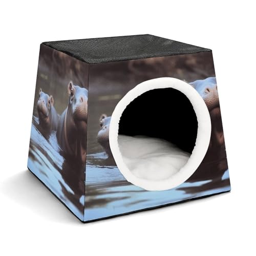 YKUDBN Cozy Capsule Pet Nest for Small Cats and Dogs, Hippos Print Portable Pet Nest Small Pet Nest Capsule Design Pet Nest Small Animal Nest YKUDBN Cozy Capsule Pet Nest for Small Cats and Dogs, Hippos Print Portable Pet Nest Small Pet Nest Capsule Design Pet Nest Small Animal Nest von YKUDBN