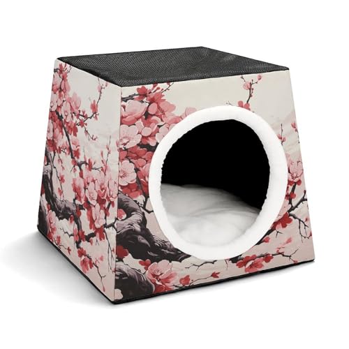 YKUDBN Cozy Capsule Pet Nest for Small Cats and Dogs, Japanese Floral Cherry Blossom Print Portable Pet Nest Small Pet Nest Capsule Design Pet Nest Small Animal Nest YKUDBN Cozy Capsule Pet Nest for Small Cats and Dogs, Japanese Floral Cherry Blossom Print Portable Pet Nest Small Pet Nest Capsule Design Pet Nest Small Animal Nest von YKUDBN