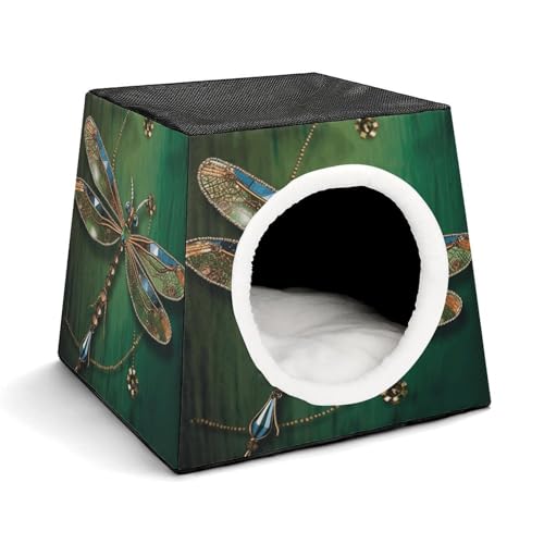 YKUDBN Cozy Capsule Pet Nest for Small Cats and Dogs, Jewel Libelle Print Portable Pet Nest Small Pet Nest Capsule Design Pet Nest Small Animal Nest YKUDBN Cozy Capsule Pet Nest for Small Cats and Dogs, Jewel Libelle Print Portable Pet Nest Small Pet Nest Capsule Design Pet Nest Small Animal Nest von YKUDBN