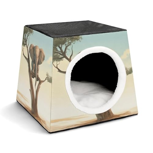 YKUDBN Cozy Capsule Pet Nest for Small Cats and Dogs, Little Elephant on Tree Print Portable Pet Nest Small Pet Nest Capsule Design Pet Nest Small Animal Nest YKUDBN Cozy Capsule Pet Nest for Small Cats and Dogs, Little Elephant on Tree Print Portable Pet Nest Small Pet Nest Capsule Design Pet Nest Small Animal Nest von YKUDBN