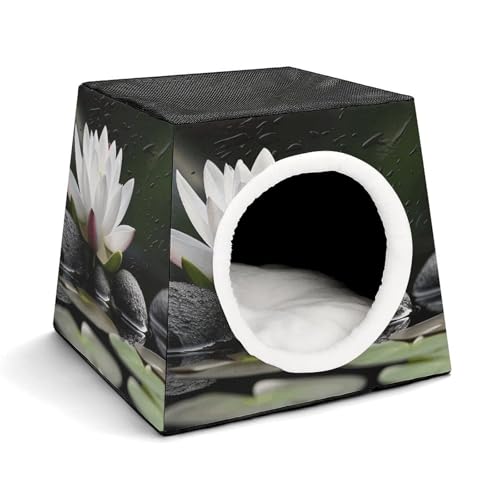 YKUDBN Cozy Capsule Pet Nest for Small Cats and Dogs, Lotus and Black Zen Stones Print Portable Pet Nest Small Pet Nest Capsule Design Pet Nest Small Animal Nest YKUDBN Cozy Capsule Pet Nest for Small Cats and Dogs, Lotus and Black Zen Stones Print Portable Pet Nest Small Pet Nest Capsule Design Pet Nest Small Animal Nest von YKUDBN