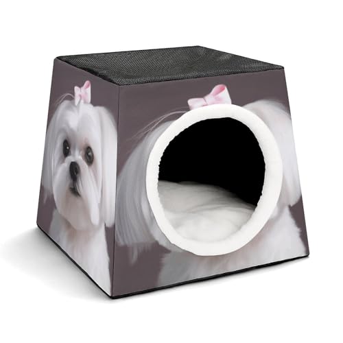 YKUDBN Cozy Capsule Pet Nest for Small Cats and Dogs, Lovely Maltese Dog Print Portable Pet Nest Small Pet Nest Capsule Design Pet Nest Small Animal Nest YKUDBN Cozy Capsule Pet Nest for Small Cats and Dogs, Lovely Maltese Dog Print Portable Pet Nest Small Pet Nest Capsule Design Pet Nest Small Animal Nest von YKUDBN