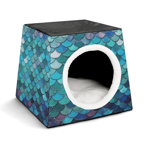 YKUDBN Cozy Capsule Pet Nest for Small Cats and Dogs, Mermaid Print Portable Pet Nest Small Pet Nest Capsule Design Pet Nest Small Animal Nest von YKUDBN