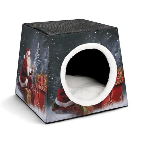 YKUDBN Cozy Capsule Pet Nest for Small Cats and Dogs, Merry Christmas Santa's Gift Print Portable Pet Nest Small Pet Nest Capsule Design Pet Nest Small Animal Nest YKUDBN Cozy Capsule Pet Nest for Small Cats and Dogs, Merry Christmas Santa's Gift Print Portable Pet Nest Small Pet Nest Capsule Design Pet Nest Small Animal Nest von YKUDBN