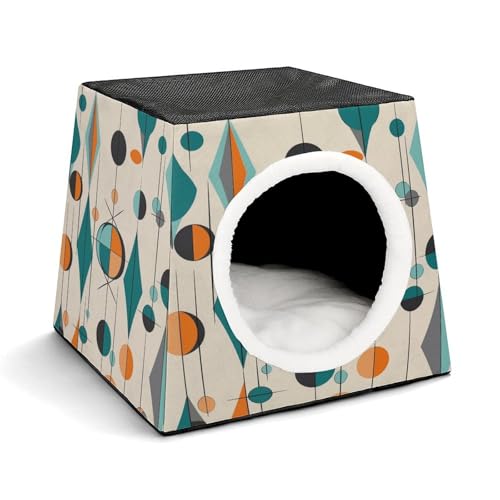 YKUDBN Cozy Capsule Pet Nest for Small Cats and Dogs, Mid Century Geometric Print Portable Pet Nest Small Pet Nest Capsule Design Pet Nest Small Animal Nest YKUDBN Cozy Capsule Pet Nest for Small Cats and Dogs, Mid Century Geometric Print Portable Pet Nest Small Pet Nest Capsule Design Pet Nest Small Animal Nest von YKUDBN