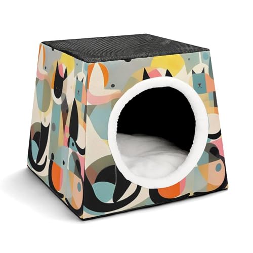 YKUDBN Cozy Capsule Pet Nest for Small Cats and Dogs, Mid-Century Modern Art Cat Print Portable Pet Nest Small Pet Nest Capsule Design Pet Nest Small Animal Nest YKUDBN Cozy Capsule Pet Nest for Small Cats and Dogs, Mid-Century Modern Art Cat Print Portable Pet Nest Small Pet Nest Capsule Design Pet Nest Small Animal Nest von YKUDBN