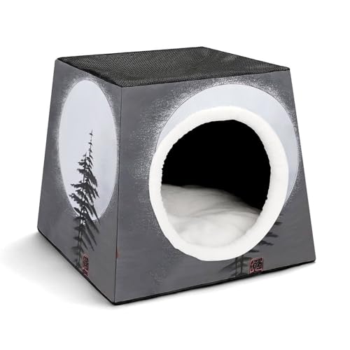 YKUDBN Cozy Capsule Pet Nest for Small Cats and Dogs, Moon Pine Tree Print Portable Pet Nest Small Pet Nest Capsule Design Pet Nest Small Animal Nest YKUDBN Cozy Capsule Pet Nest for Small Cats and Dogs, Moon Pine Tree Print Portable Pet Nest Small Pet Nest Capsule Design Pet Nest Small Animal Nest von YKUDBN