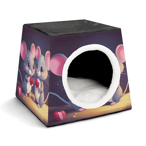 YKUDBN Cozy Capsule Pet Nest for Small Cats and Dogs, Mouse in Love Print Portable Pet Nest Small Pet Nest Capsule Design Pet Nest Small Animal Nest YKUDBN Cozy Capsule Pet Nest for Small Cats and Dogs, Mouse in Love Print Portable Pet Nest Small Pet Nest Capsule Design Pet Nest Small Animal Nest von YKUDBN