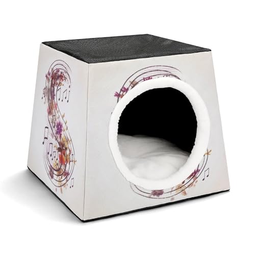 YKUDBN Cozy Capsule Pet Nest for Small Cats and Dogs, Musical Note Floral Print Portable Pet Nest Small Pet Nest Capsule Design Pet Nest Small Animal Nest YKUDBN Cozy Capsule Pet Nest for Small Cats and Dogs, Musical Note Floral Print Portable Pet Nest Small Pet Nest Capsule Design Pet Nest Small Animal Nest von YKUDBN
