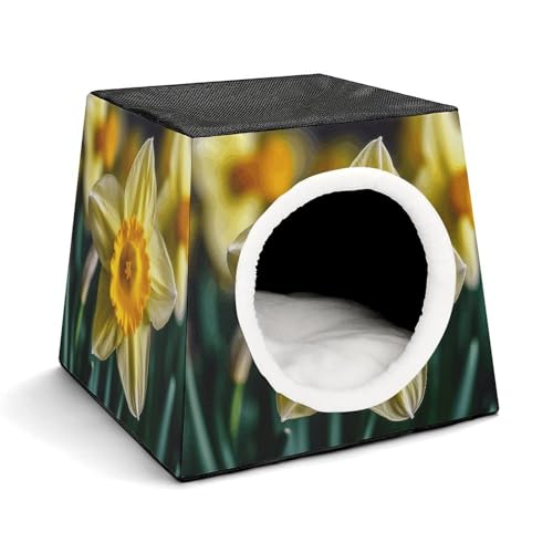 YKUDBN Cozy Capsule Pet Nest for Small Cats and Dogs, Narzissen Blumendruck Tragbares Haustiernest Kleines Haustier Nest Kapsel Design Haustier Nest Kleintiernest YKUDBN Cozy Capsule Pet Nest for Small Cats and Dogs, Narzissen Blumendruck Tragbares Haustiernest Kleines Haustier Nest Kapsel Design Haustier Nest Kleintiernest von YKUDBN