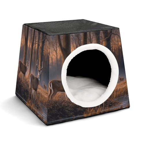 YKUDBN Cozy Capsule Pet Nest for Small Cats and Dogs, Nature Wild Animal Deers Print Portable Pet Nest Small Pet Nest Capsule Design Pet Nest Small Animal Nest YKUDBN Cozy Capsule Pet Nest for Small Cats and Dogs, Nature Wild Animal Deers Print Portable Pet Nest Small Pet Nest Capsule Design Pet Nest Small Animal Nest von YKUDBN