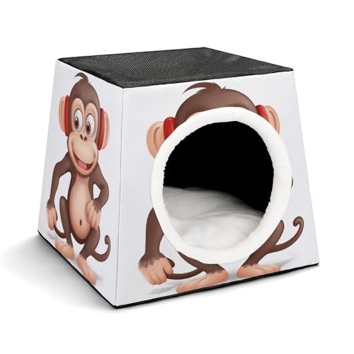 YKUDBN Cozy Capsule Pet Nest for Small Cats and Dogs, Naughty Monkey Print Portable Pet Nest Small Pet Nest Capsule Design Pet Nest Small Animal Nest YKUDBN Cozy Capsule Pet Nest for Small Cats and Dogs, Naughty Monkey Print Portable Pet Nest Small Pet Nest Capsule Design Pet Nest Small Animal Nest von YKUDBN