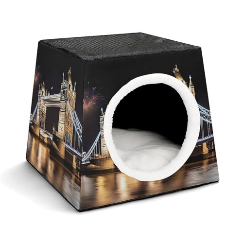 YKUDBN Cozy Capsule Pet Nest for Small Cats and Dogs, Night London Tower Bridge Print Portable Pet Nest Small Pet Nest Capsule Design Pet Nest Small Animal Nest YKUDBN Cozy Capsule Pet Nest for Small Cats and Dogs, Night London Tower Bridge Print Portable Pet Nest Small Pet Nest Capsule Design Pet Nest Small Animal Nest von YKUDBN