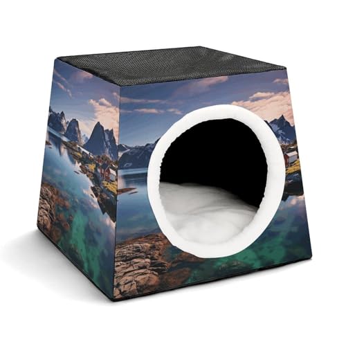 YKUDBN Cozy Capsule Pet Nest for Small Cats and Dogs, Norway Islands Print Portable Pet Nest Small Pet Nest Capsule Design Pet Nest Small Animal Nest YKUDBN Cozy Capsule Pet Nest for Small Cats and Dogs, Norway Islands Print Portable Pet Nest Small Pet Nest Capsule Design Pet Nest Small Animal Nest von YKUDBN