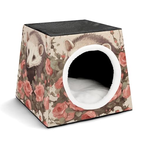 YKUDBN Cozy Capsule Pet Nest for Small Cats and Dogs, Opossum and Roses Print Portable Pet Nest Small Pet Nest Capsule Design Pet Nest Small Animal Nest YKUDBN Cozy Capsule Pet Nest for Small Cats and Dogs, Opossum and Roses Print Portable Pet Nest Small Pet Nest Capsule Design Pet Nest Small Animal Nest von YKUDBN