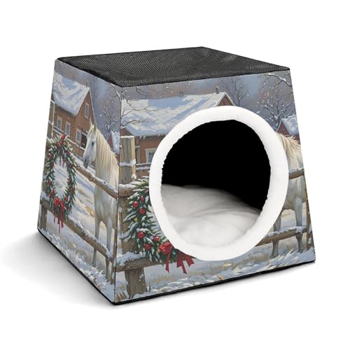 YKUDBN Cozy Capsule Pet Nest for Small Cats and Dogs, White Horse Farm Print Portable Pet Nest Small Pet Nest Capsule Design Pet Nest Small Animal Nest YKUDBN Cozy Capsule Pet Nest for Small Cats and Dogs, White Horse Farm Print Portable Pet Nest Small Pet Nest Capsule Design Pet Nest Small Animal Nest von YKUDBN