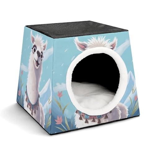 YKUDBN Gemütliche Kapsel Haustiernest für kleine Katzen und Hunde, Lama-Druck, tragbares Haustiernest, kleines Haustiernest, Kapsel-Design, Haustiernest, Kleintiernest YKUDBN Gemütliche Kapsel Haustiernest für kleine Katzen und Hunde, Lama-Druck, tragbares Haustiernest, kleines Haustiernest, Kapsel-Design, Haustiernest, Kleintiernest von YKUDBN