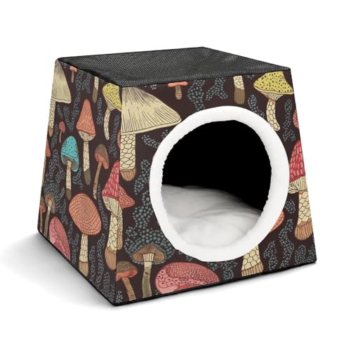 YKUDBN Gemütliche Kapsel Haustiernest für kleine Katzen und Hunde, Pilzdruck Tragbares Haustiernest Kleines Haustiernest Kapsel-Design Haustiernest Kleintiernest YKUDBN Gemütliche Kapsel Haustiernest für kleine Katzen und Hunde, Pilzdruck Tragbares Haustiernest Kleines Haustiernest Kapsel-Design Haustiernest Kleintiernest von YKUDBN