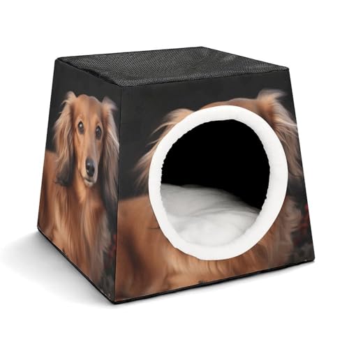 YKUDBN Gemütliche Kapsel Haustiernest für kleine Katzen und Hunde, langhaariger Dackel-Druck, tragbares Haustiernest, kleines Haustiernest, Kapsel-Design, Haustiernest, Kleintiernest YKUDBN Gemütliche Kapsel Haustiernest für kleine Katzen und Hunde, langhaariger Dackel-Druck, tragbares Haustiernest, kleines Haustiernest, Kapsel-Design, Haustiernest, Kleintiernest von YKUDBN